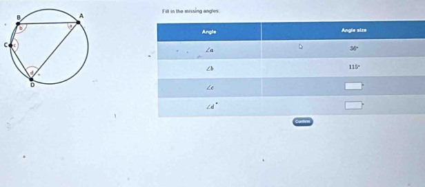 Fill in the missing angles