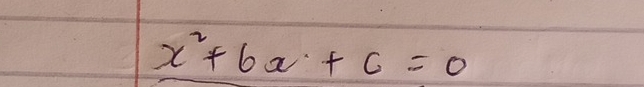 x^2+6x+c=0