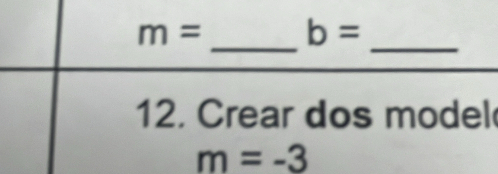 m=
b=
_ 
_ 
12. Crear dos model
m=-3