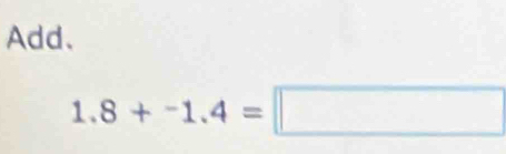 Add、
1.8+^-1.4=□