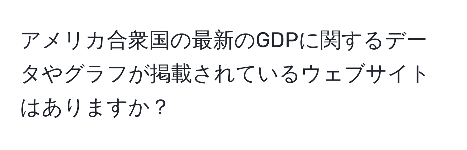 アメリカ合衆国の最新のGDPに関するデータやグラフが掲載されているウェブサイトはありますか？