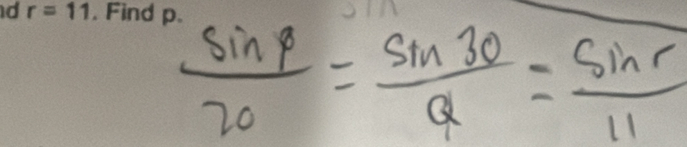 r=11. Find p.