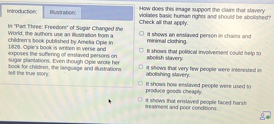 Solved: How does this image support the claim that slavery Introduction ...