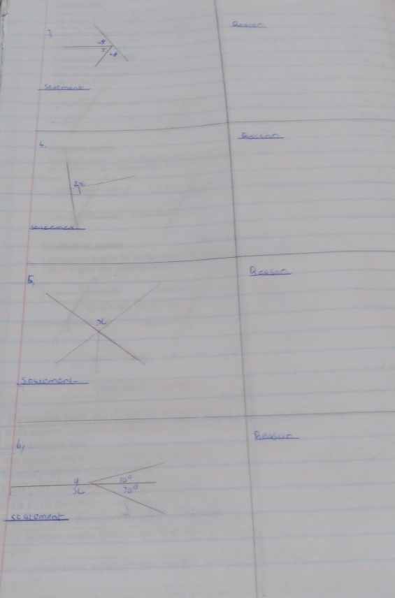 Deaser 
3 
a 
8 
Statment 
Der Sor 
4. 
Beason 
5 
Stutement 
Reason 
61 
4 10°
SC 70°
sc atement