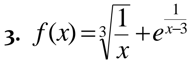 f(x)=sqrt[3](frac 1)x+e^(frac 1)x-3