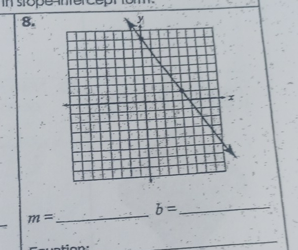 in stope imercepho 
8.
b= _
m=
_ 
_