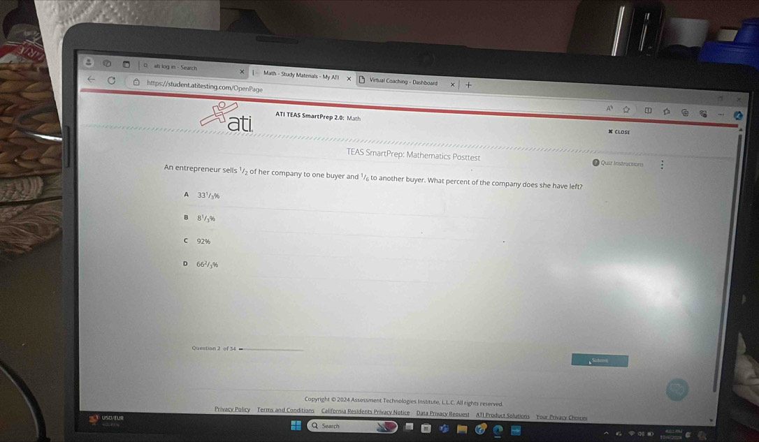 Solved: ati log in - Search | Math - Study Materials Virtual Coaching ...