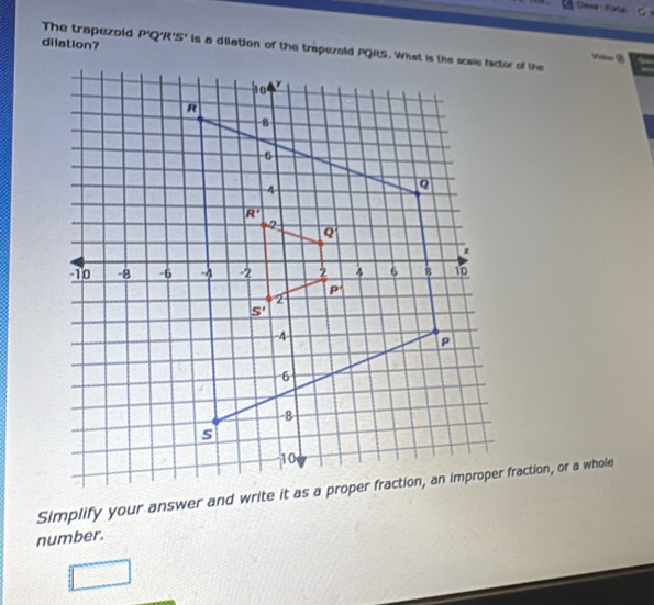 The trapezold P'C 10'5^
dilation? 
number.