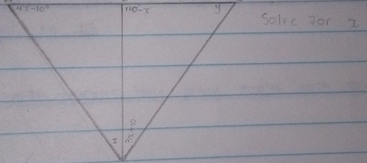 4x-10^0
110-x
y
Solve for x
beginarrayr  2 0/n^+ m^2