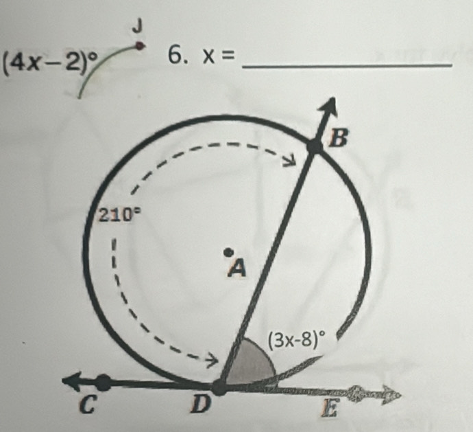 (4x-2)^circ  6. x= _