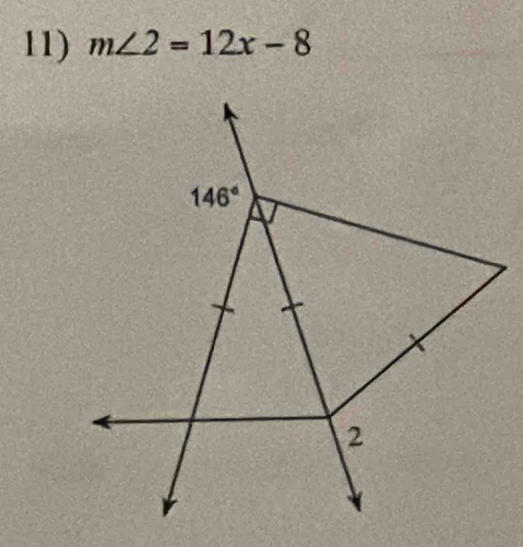 m∠ 2=12x-8