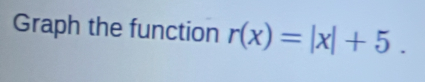 Graph the function r(x)=|x|+5.