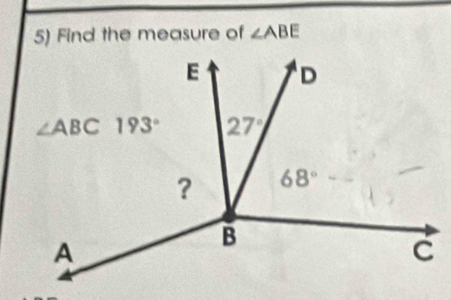 Find the measure of ∠ ABE