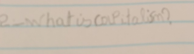 2:Whatio capitalisn?