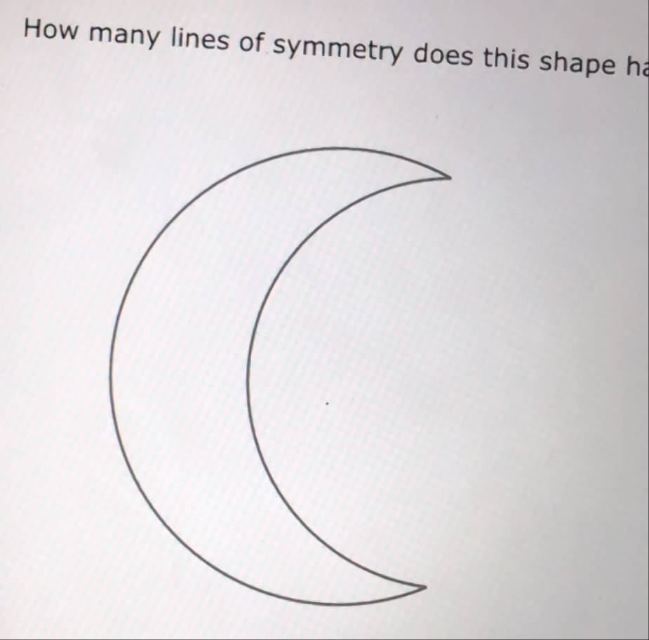 How many lines of symmetry does this shape ha