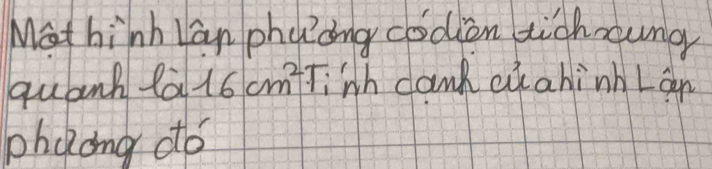 Mat hinh Lan phaiong codien tich ung 
quank lóy 16cm^2T inh cank eaahinh Lan 
phaong do