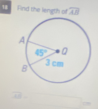 Find the length of widehat AB