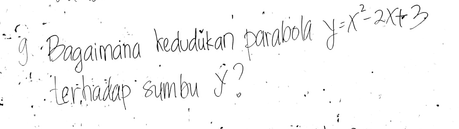 Bagainana ked dikan baralitl y=x^2-2x+3
terhadap smbu y?