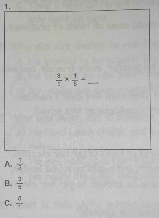 A.  1/5 
B.  3/5 
C.  5/1 