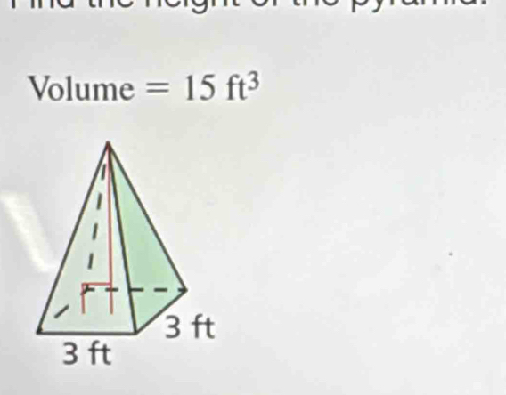 Volume =15ft^3