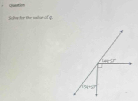 Question
Solve for the value of g.