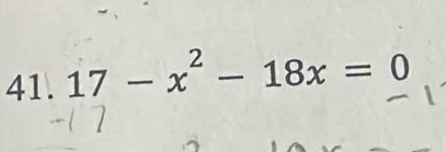 17-x^2-18x=0