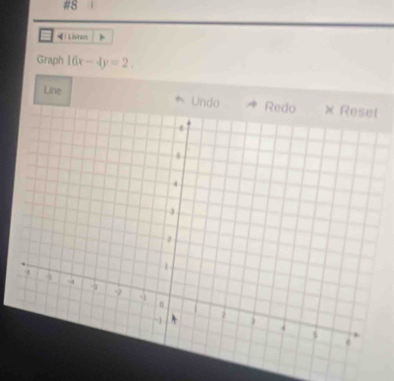 #8 
( Liston 
Graph 16x-4y=2, 
^ 
Line