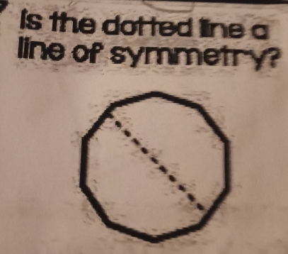 is the dotted line a 
line of symmetry?