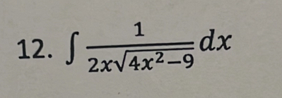 ∈t  1/2xsqrt(4x^2-9) dx