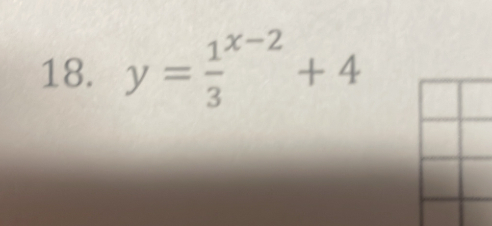 y=frac 13^(x-2)+4