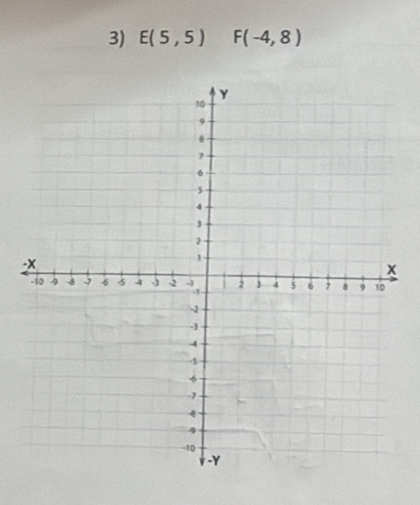 E(5,5) F(-4,8)