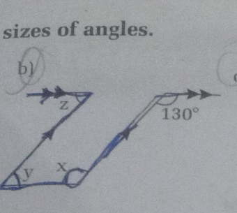 sizes of angles.
b)