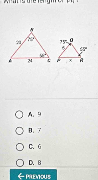 what is the length or pp
A. 9
B. 7
C. 6
D. 8
PREVIOUS