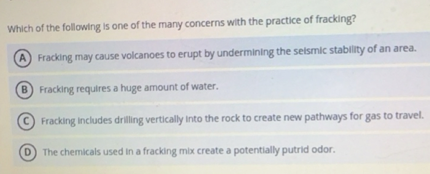 Solved: Which of the following is one of the many concerns with the ...