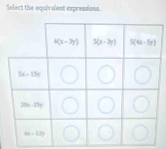 Select the equivalent expressions.