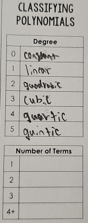 CLASSIFYING
POLYNOMIALS