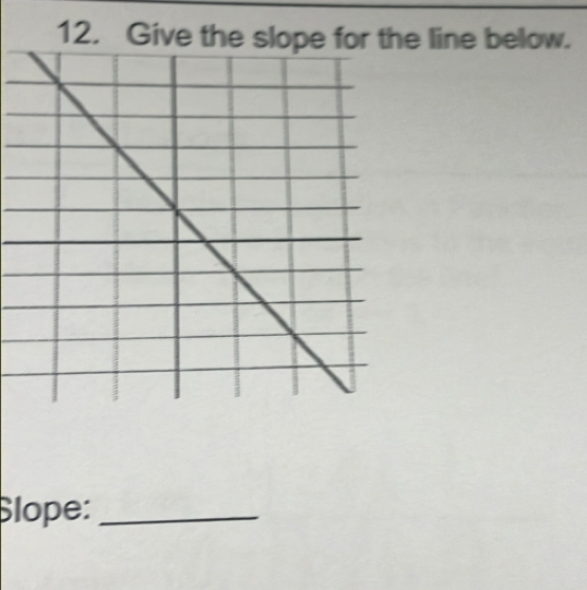 Give the slope for the line below. 
Slope:_