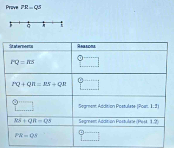 Prove PR=QS
p Q R 5