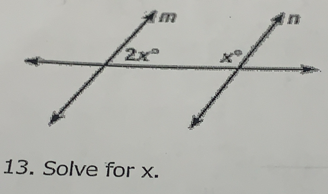 Solve for x.