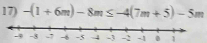 -(1+6m)-8m≤ -4(7m+5)-5m
-1 . 1