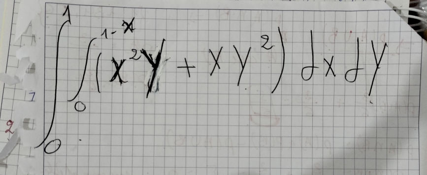 ∈tlimits _0^(3(x^2)y-xy^3y+xy^2