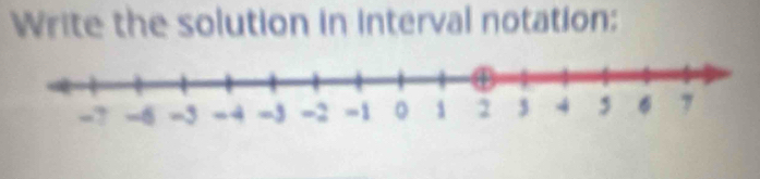 Write the solution in interval notation: