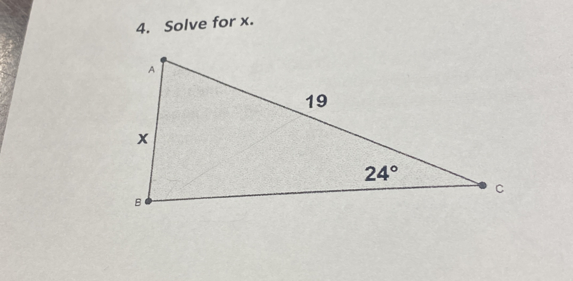 Solve for x.