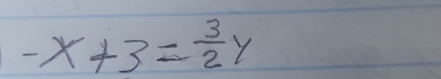 -x+3= 3/2 y