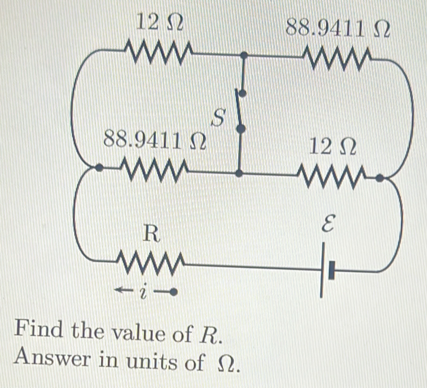 Find the value of R. 
Answer in units of Ω.