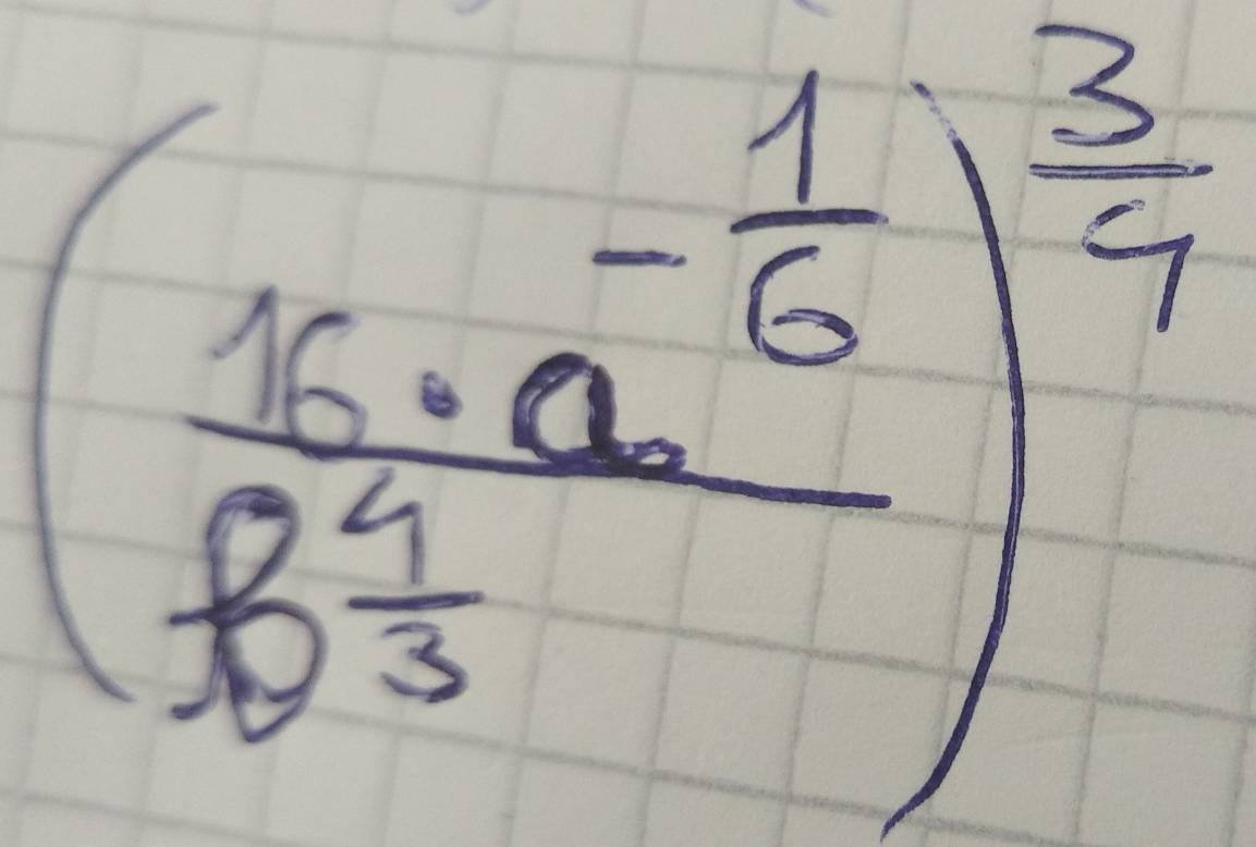 (frac 16· a^(-frac 1)6frac p^(frac 4)3b^(frac 3)4)^ 3/4 