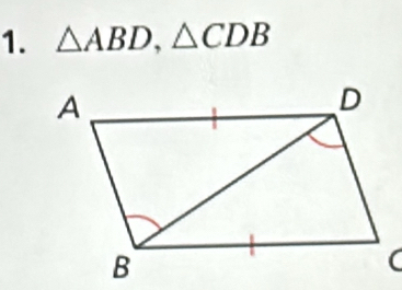 △ ABD, △ CDB