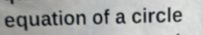 equation of a circle