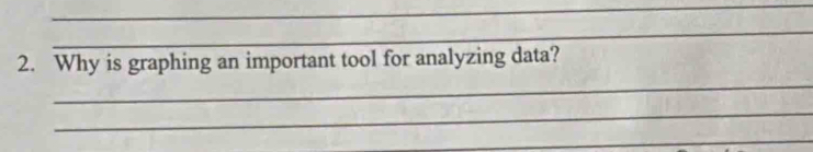 Why is graphing an important tool for analyzing data? 
_ 
_