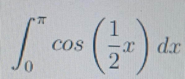 ∈t _0^((π)cos (frac 1)2x)dx